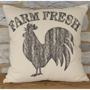 Rooster farm fresh throw pillow